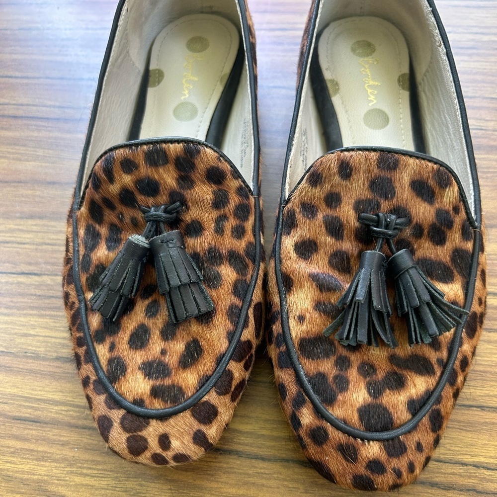 Boden Calf Hair Leopard Tassel Loafer Size 5.5 Animal‎ Print Ines Flats - Picture 5 of 10